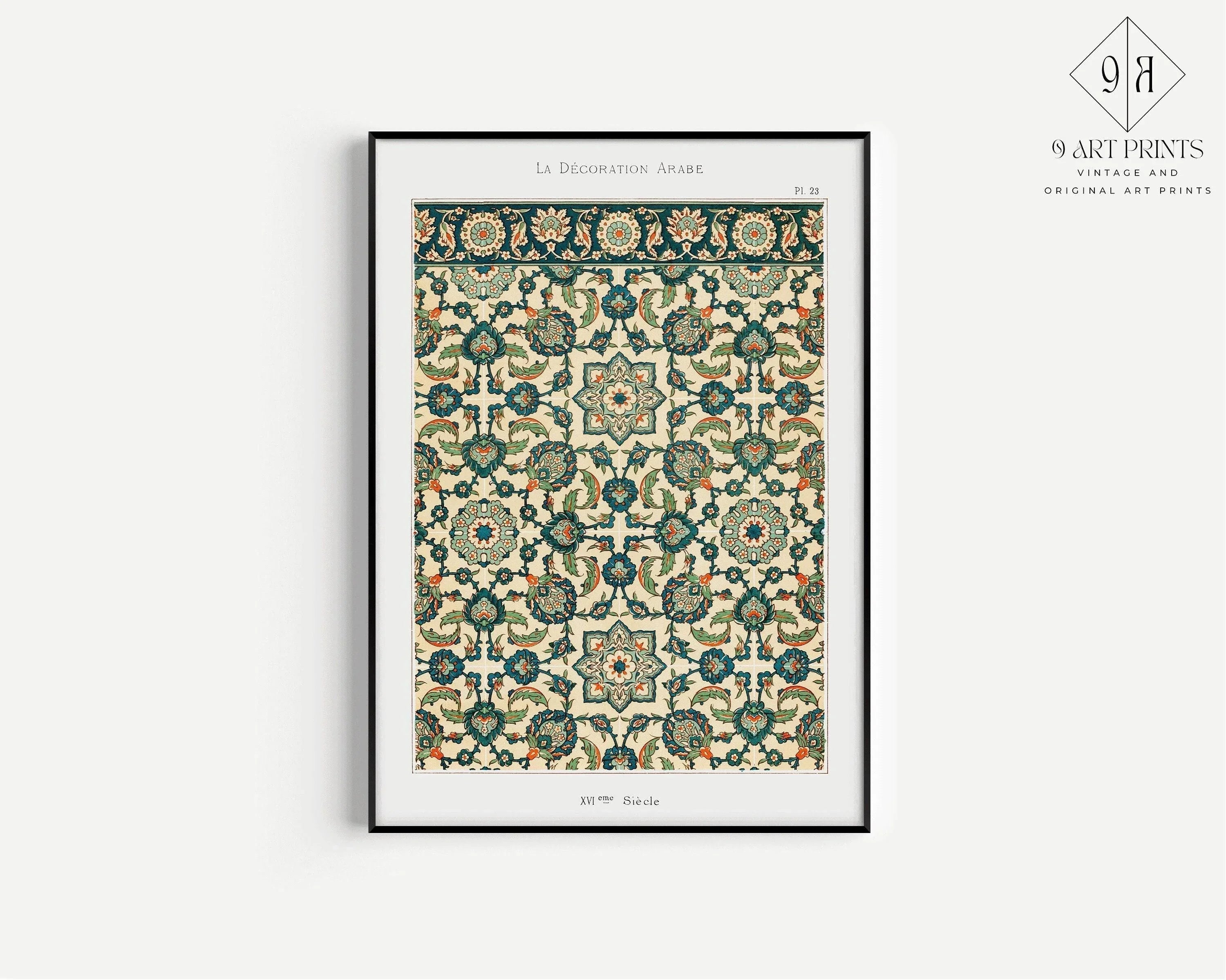 Vintage Persian Pattern Art Print: Islamic Middle-Eastern Design