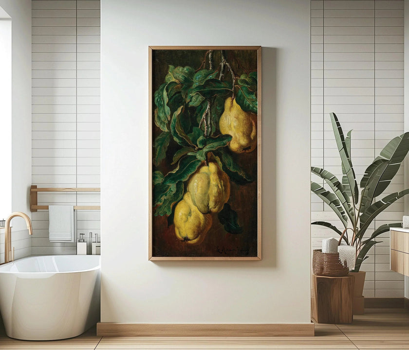 Vintage Quinces Botanical Art Print: Adam Ludwig Kunz, Victorian Fruit Still Life