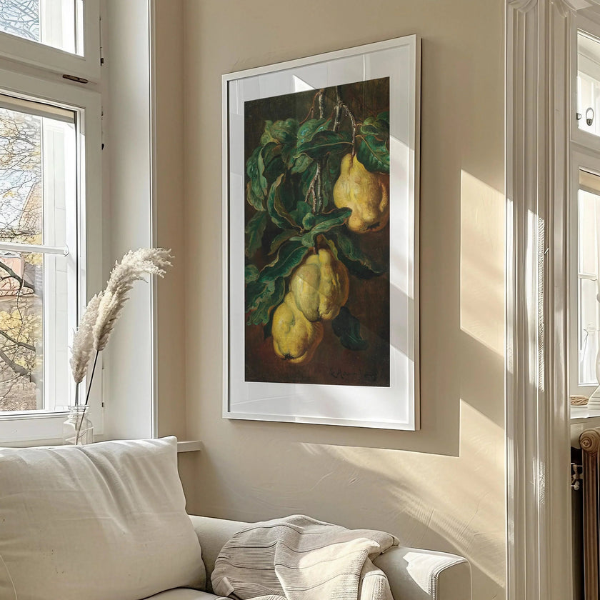 Vintage Quinces Botanical Art Print: Adam Ludwig Kunz, Victorian Fruit Still Life