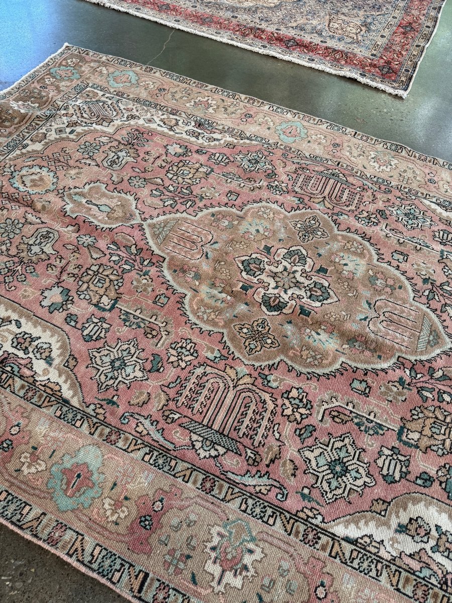 On hold for Kristen | Vintage Tabriz Rug | 6' 4