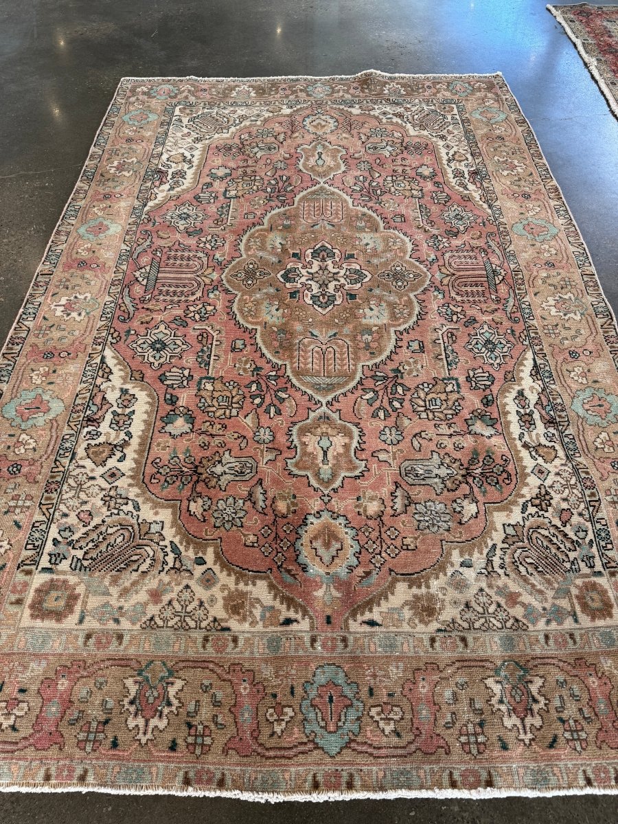 On hold for Kristen | Vintage Tabriz Rug | 6' 4
