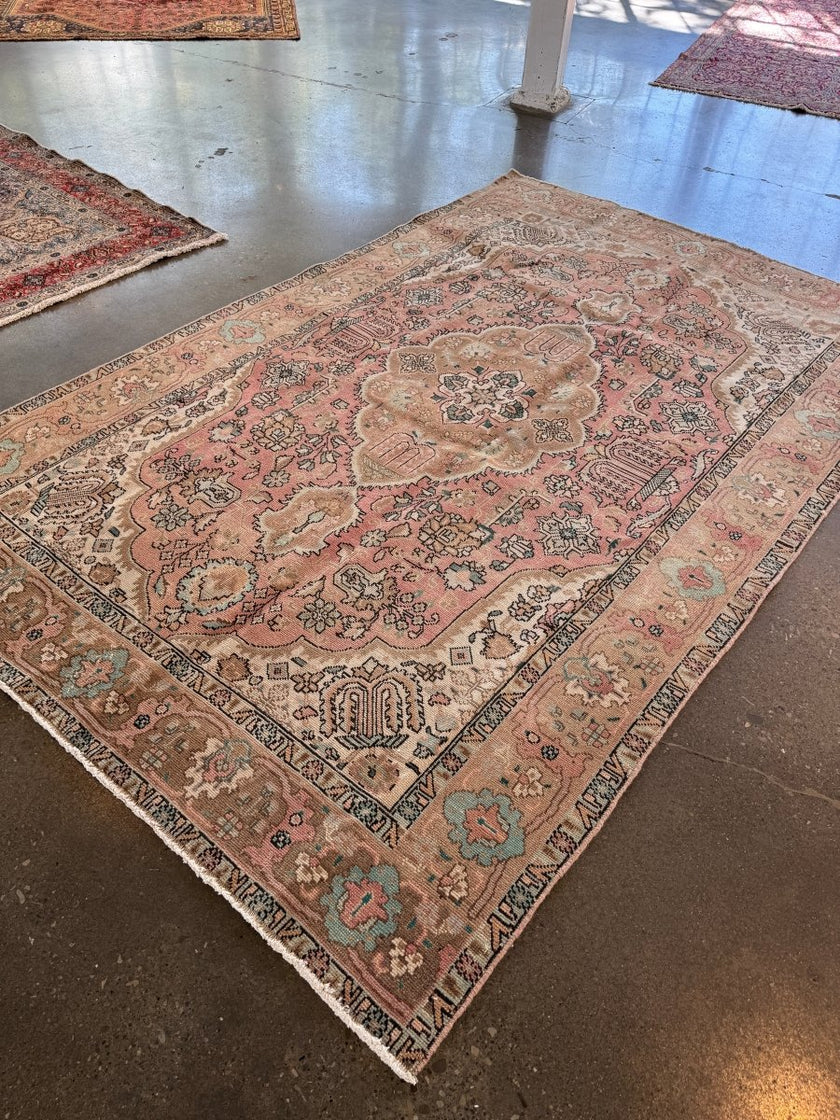 On hold for Kristen | Vintage Tabriz Rug | 6' 4
