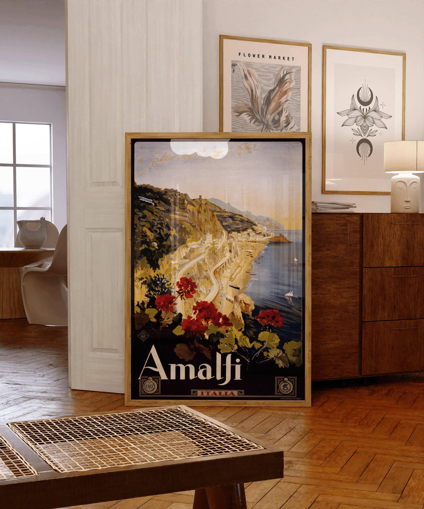 Vintage Travel Poster - Amalfi Coast, Italy | Available handframed or unframed