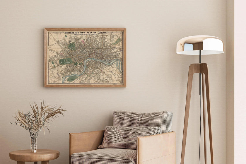 Vintage Whitbread's London Map Print (available handframed or unframed)
