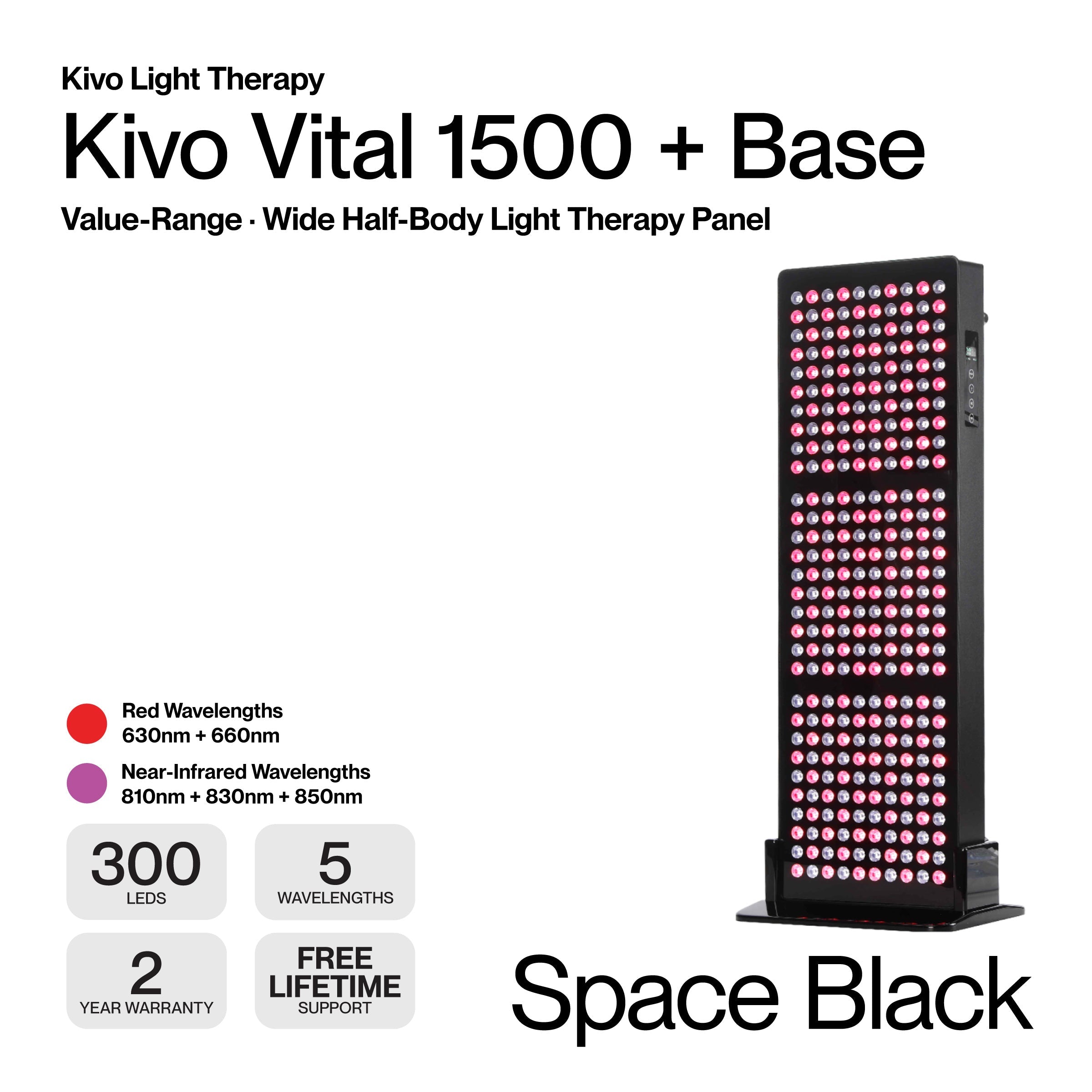 Kivo Vital 1500: Medium Wide Body Red Light Therapy Panel