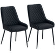 Blake Modern Dining Chairs with Diamond Tufting and Steel Legs Set of 2-Black