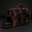 The Voyager Duffle - Brown Full-Grain Distressed Leather Duffle Bag