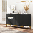 Brooklyn Sideboard/Kitchen Buffet Cabinet with Adjustable Shelves-Black