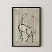 Wakyosai Horse Giclee Print: Minimalist Japanese Art