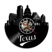 Wall Clock Vinyl Wall Clock  Atlanta Skyline Vinyl Record Clock Georgia Wall Art Atlanta Wall Decor Vinyl Clock Lights Silent Clock