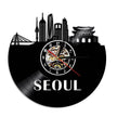 Wall Clock Vinyl Wall Clock  Atlanta Skyline Vinyl Record Clock Georgia Wall Art Atlanta Wall Decor Vinyl Clock Lights Silent Clock