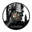 Wall Clock Vinyl Wall Clock  Atlanta Skyline Vinyl Record Clock Georgia Wall Art Atlanta Wall Decor Vinyl Clock Lights Silent Clock