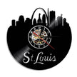 Wall Clock Vinyl Wall Clock  Atlanta Skyline Vinyl Record Clock Georgia Wall Art Atlanta Wall Decor Vinyl Clock Lights Silent Clock
