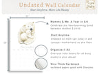DATELESS Extra Large Wall Calendar with Magnetic Poster Hanger - BABY & MOM