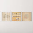 Walter Gropius STATEMENT TRIO| Vintage Bauhaus Building Sketch Posters | available framed 1x1