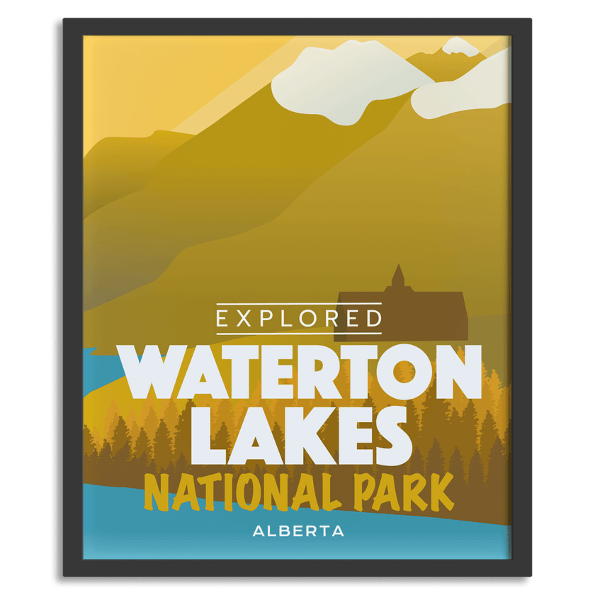 Waterton Lakes National Park 'Explored' Poster, Canada Parks