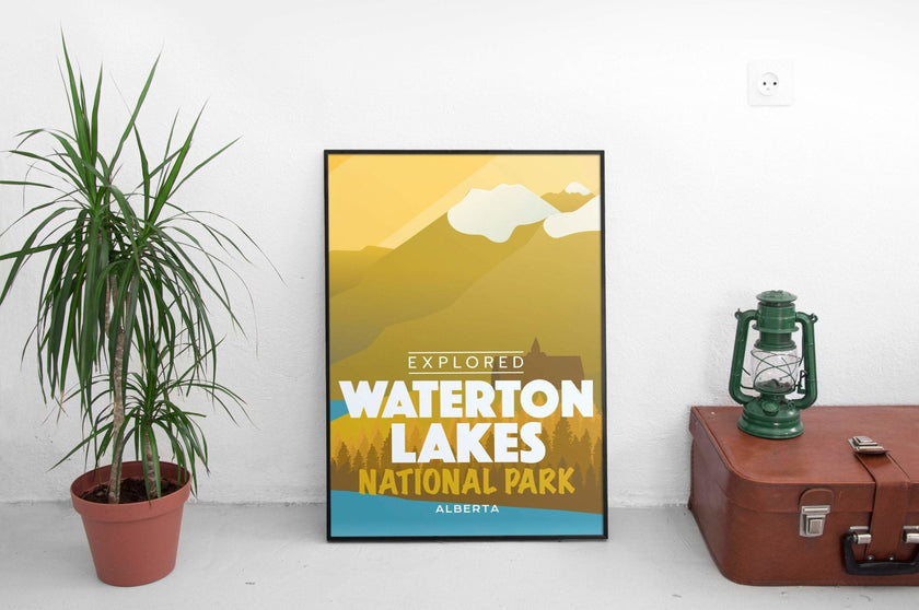 Waterton Lakes National Park 'Explored' Poster, Canada Parks