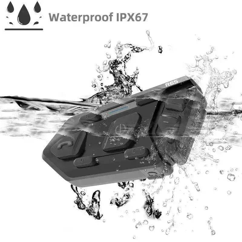 WAYXIN R6s Double Pack Intercom Motorcycle Bluetooth Headsets 1200 m up to 6 Riders with DSP & CVC Noise Reduction Waterproof Hands-Free Function Intercom Communication System