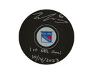 Will Cuylle Autographed New York Rangers Autograph Model Puck Inscribed 