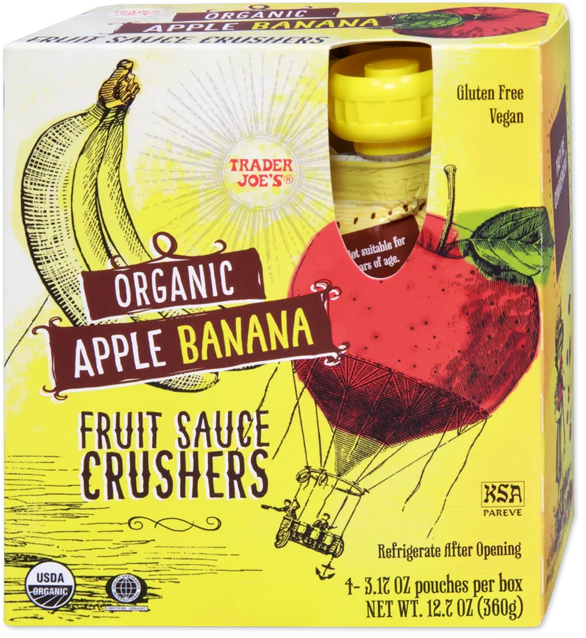Trader Joe's Organic Fruit Sauce Crushers, Apple Banana, 360g