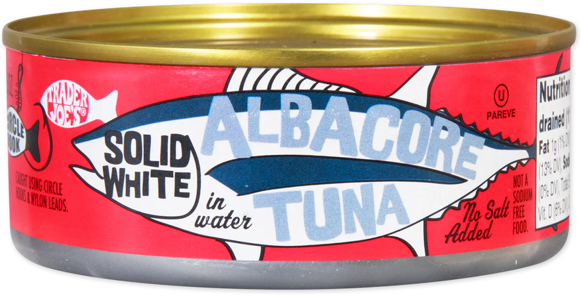 Trader Joe's Solid White Albacore Tuna in Water, No Salt Added, 128g