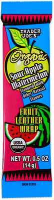 Trader Joe's Organic Fruit Leather Wrap, Sour Apple Watermelon, 14g