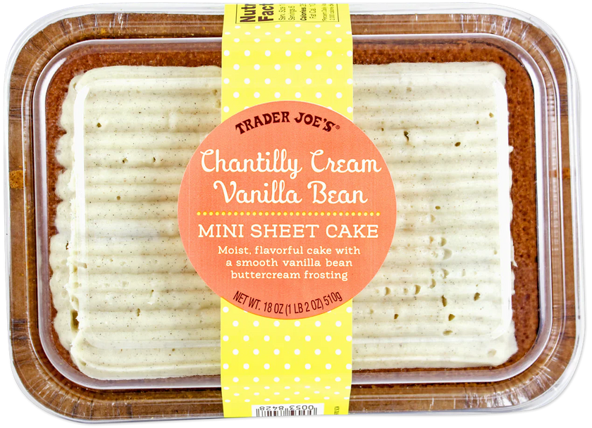 Trader Joe's Chantilly Cream Vanilla Bean Mini Sheet Cake, 510g