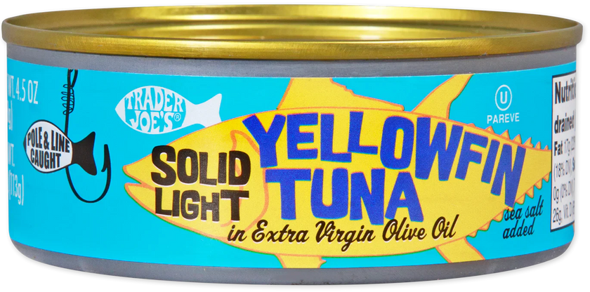 Trader Joe's Solid Light Yellowfin Tuna in Extra Virgin Olive Oil, 128g