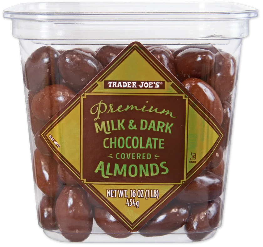 Trader Joe's Premium Milk & Dark Chocolate Covered Almonds, 454g