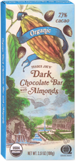 Trader Joe's Organic Dark Chocolate Bar with Almonds, 100g