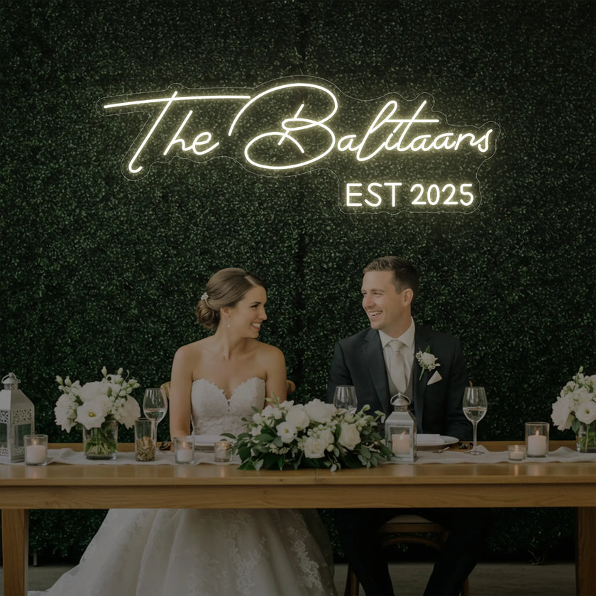 Wedding Last Names Custom Neon Sign V1
