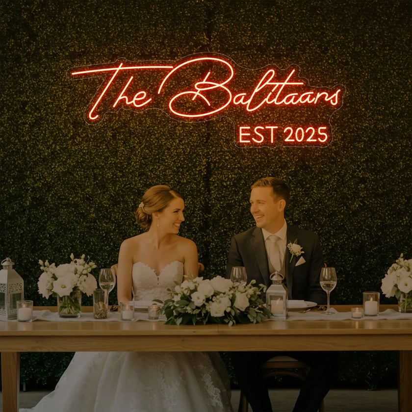 Wedding Last Names Custom Neon Sign V1