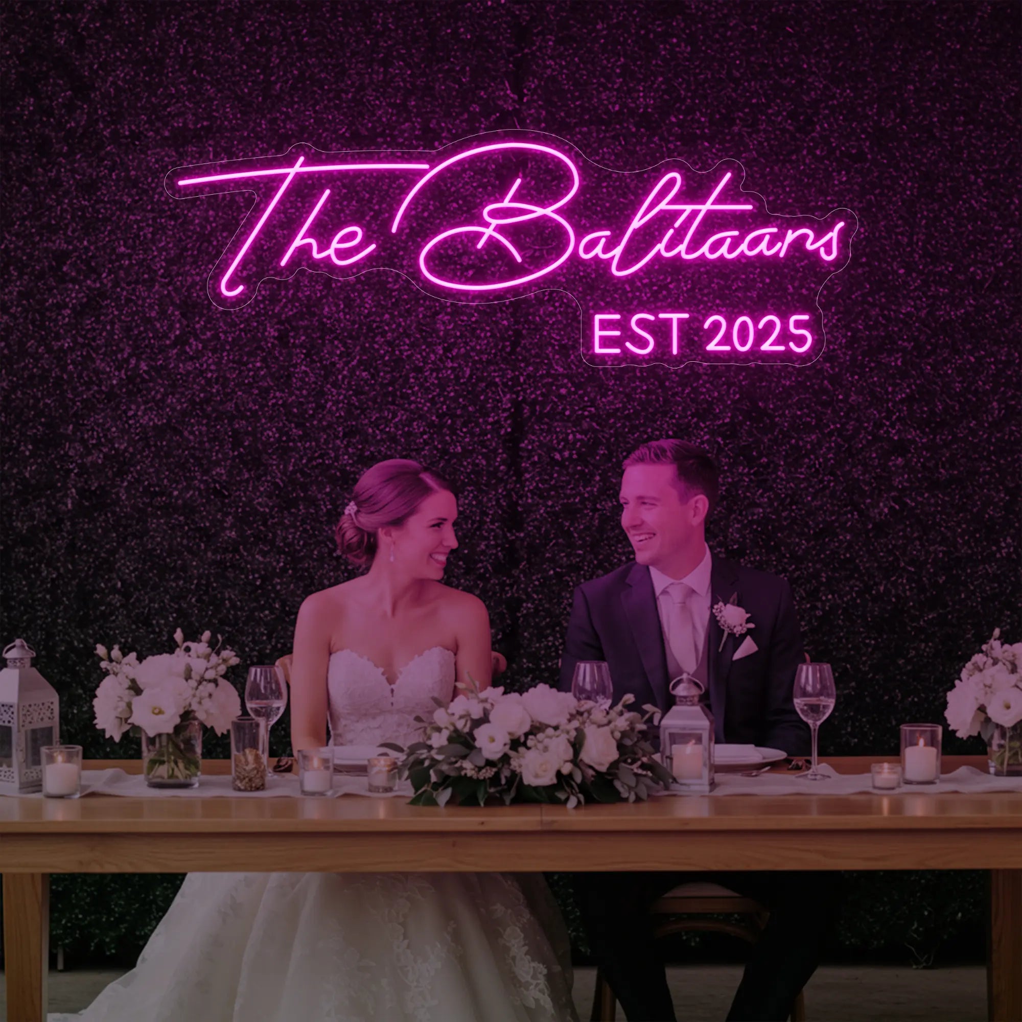 Wedding Last Names Custom Neon Sign V1