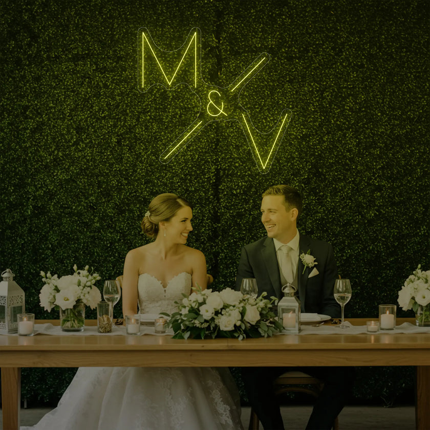Wedding Initials Custom Neon Sign V1