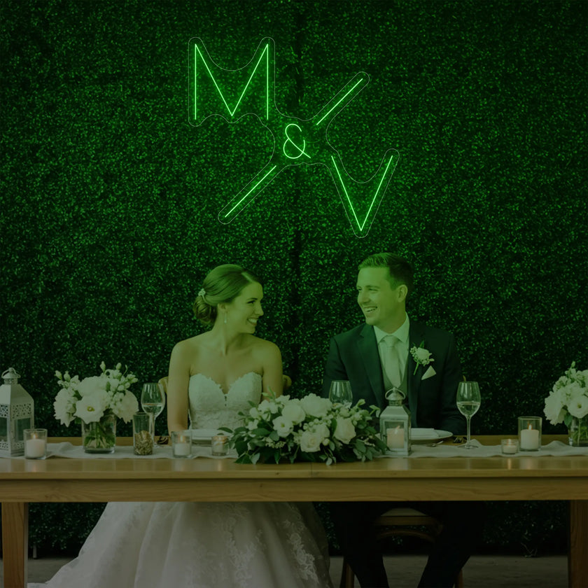Wedding Initials Custom Neon Sign V1