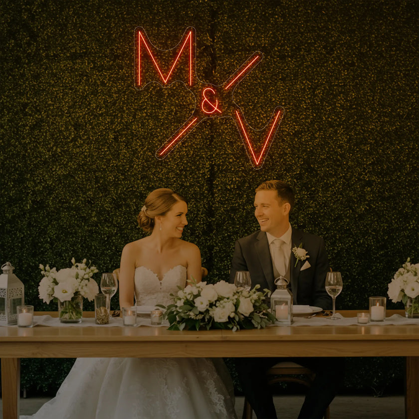 Wedding Initials Custom Neon Sign V1