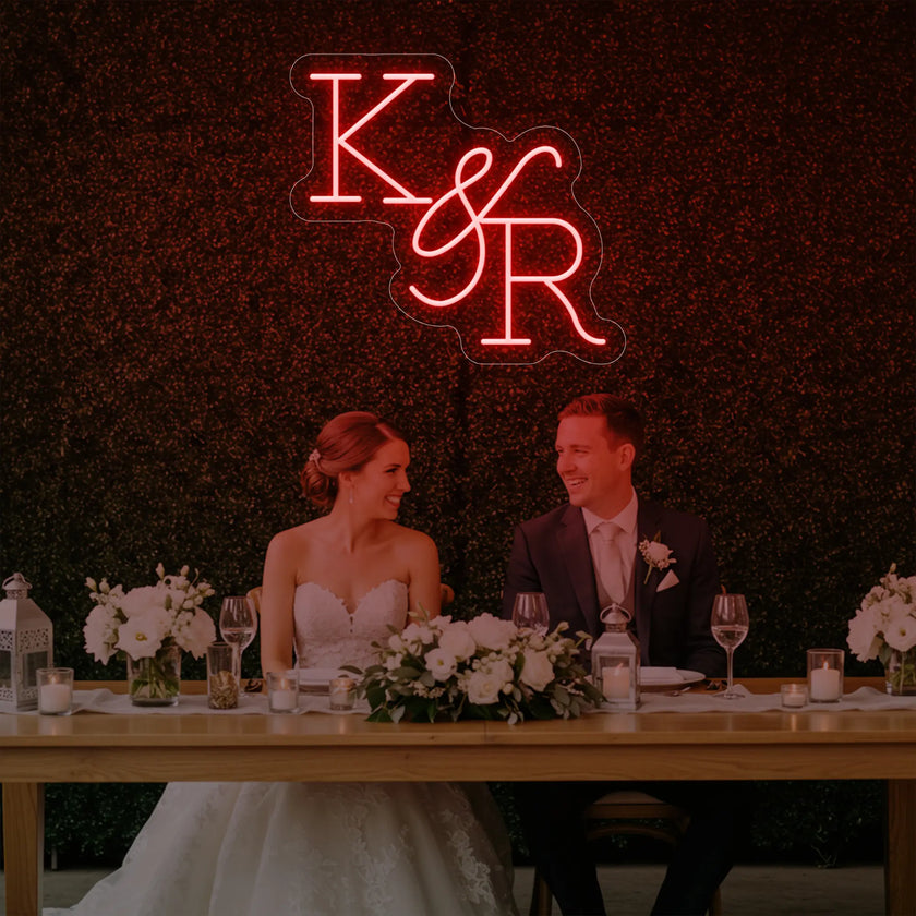 Wedding Initials Custom Neon Sign V2