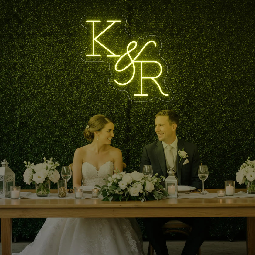 Wedding Initials Custom Neon Sign V2