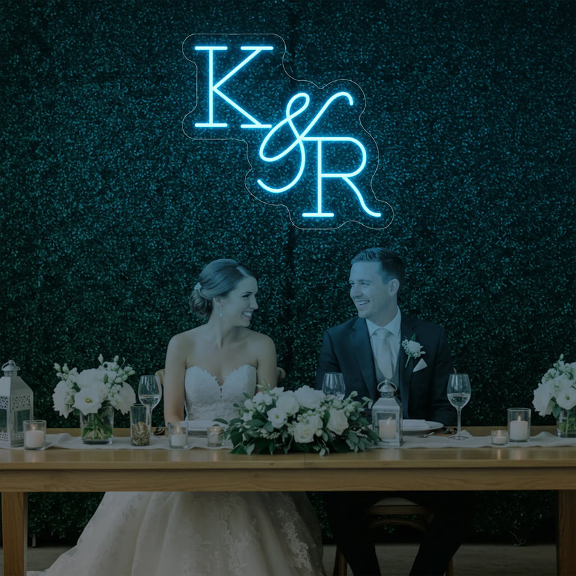 Wedding Initials Custom Neon Sign V2