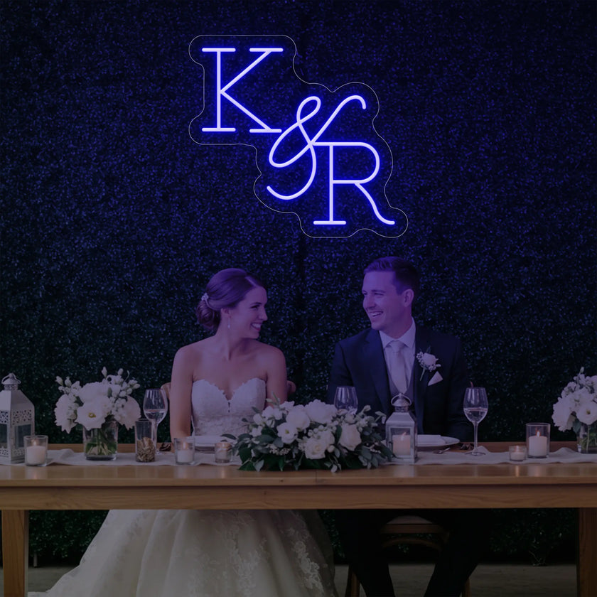 Wedding Initials Custom Neon Sign V2