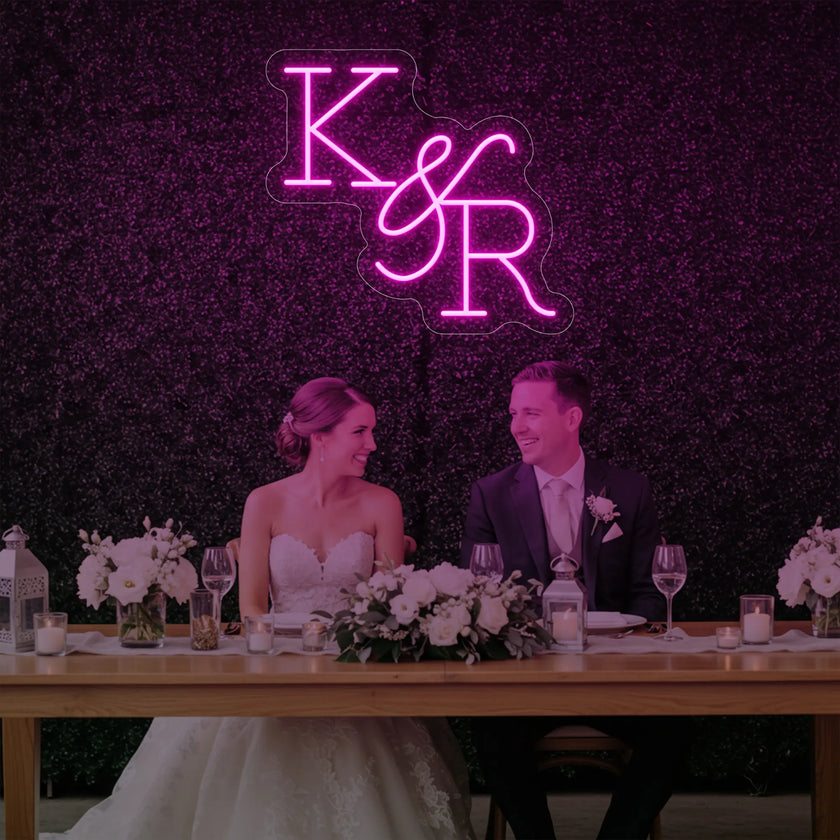 Wedding Initials Custom Neon Sign V2