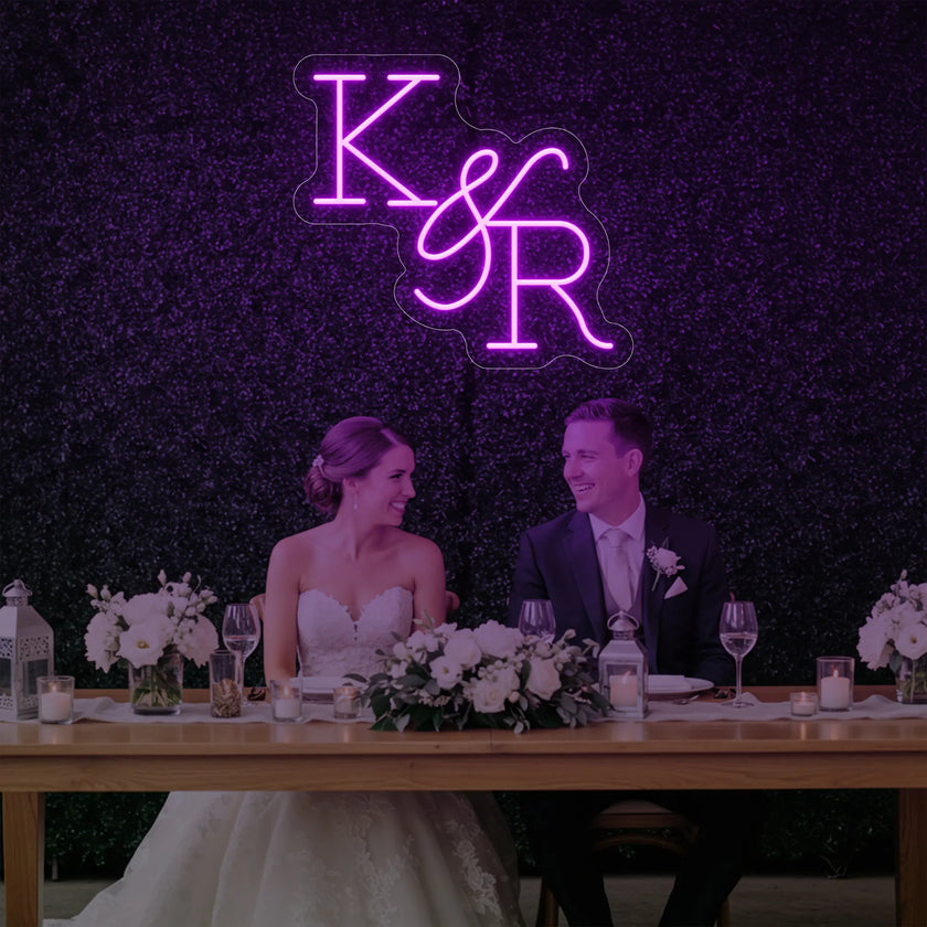 Wedding Initials Custom Neon Sign V2