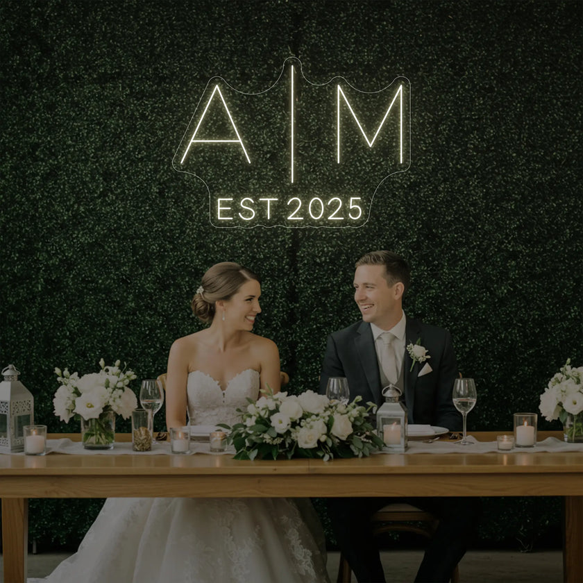 Wedding Initials Custom Neon Sign V4