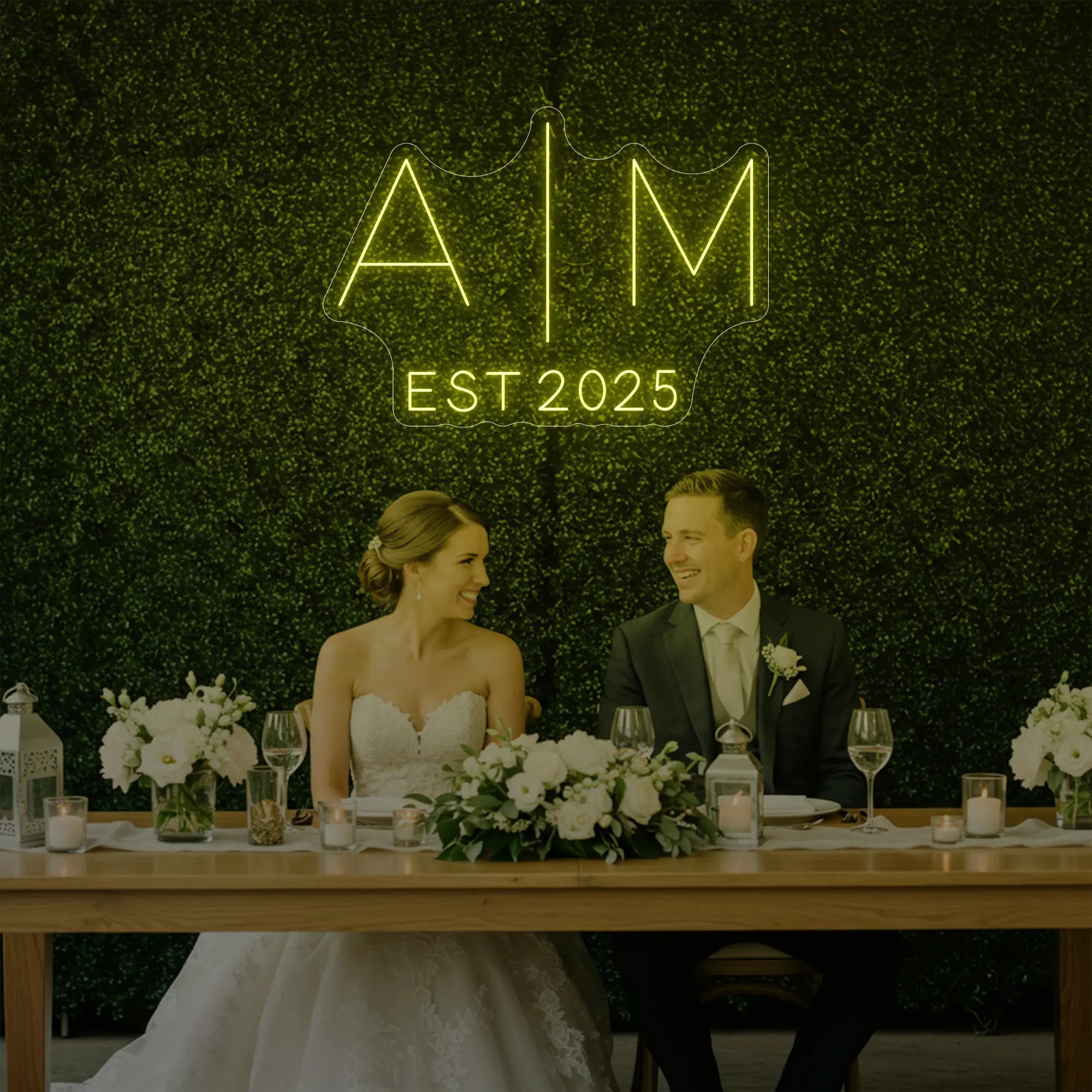 Wedding Initials Custom Neon Sign V4