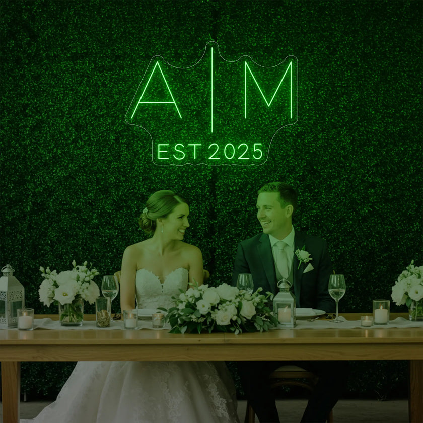 Wedding Initials Custom Neon Sign V4