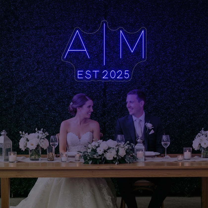 Wedding Initials Custom Neon Sign V4