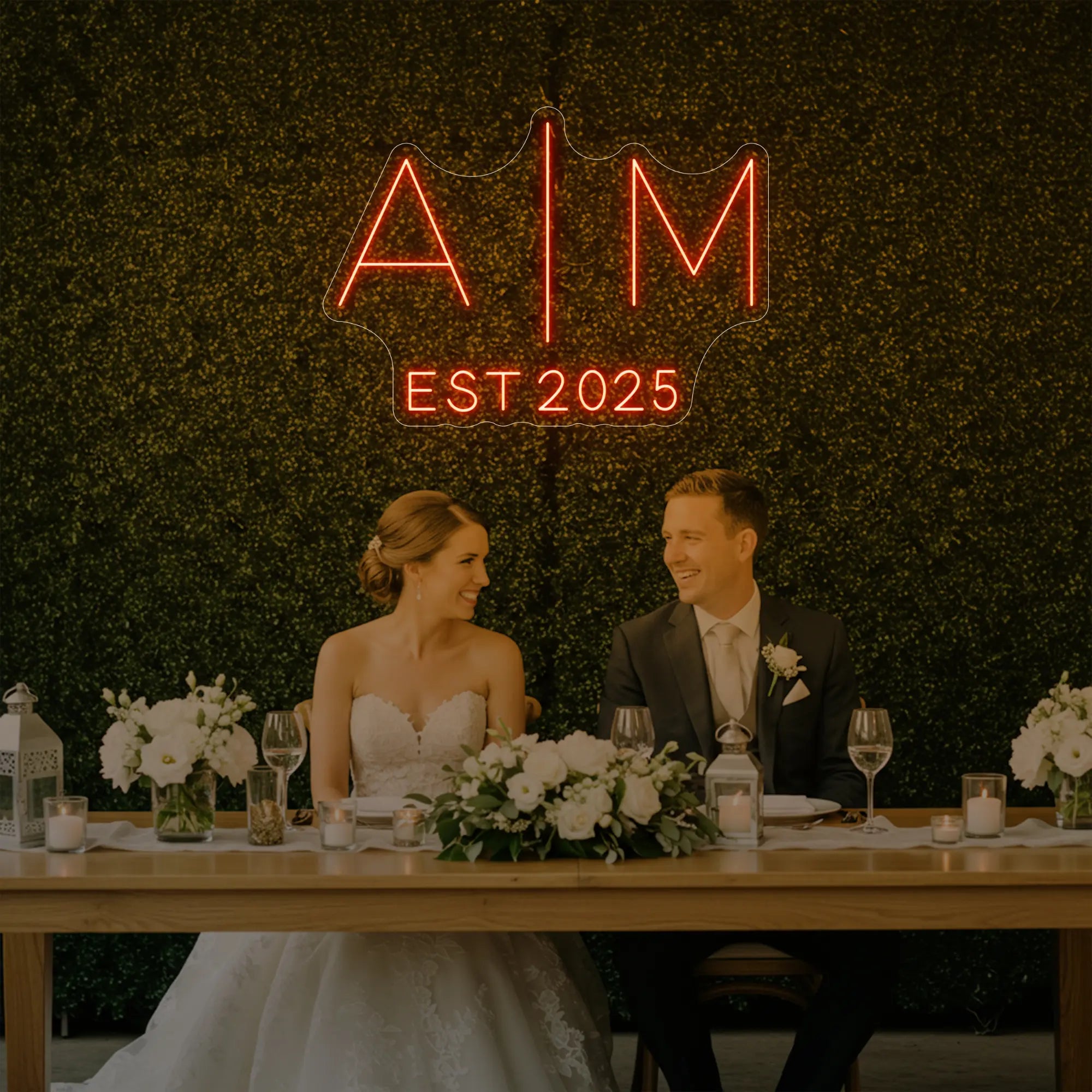 Wedding Initials Custom Neon Sign V4