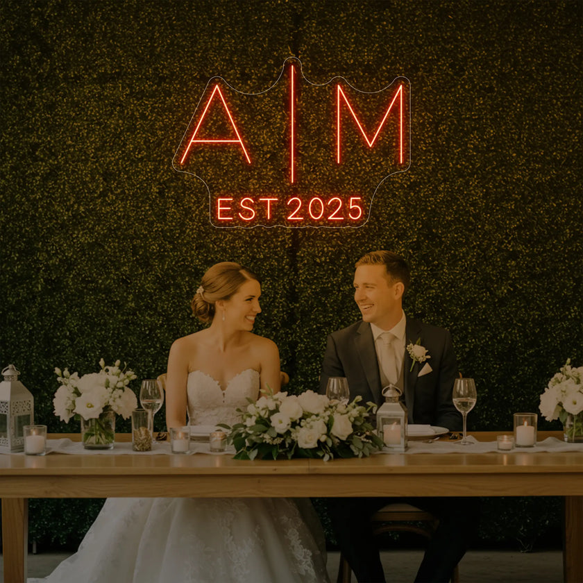 Wedding Initials Custom Neon Sign V4