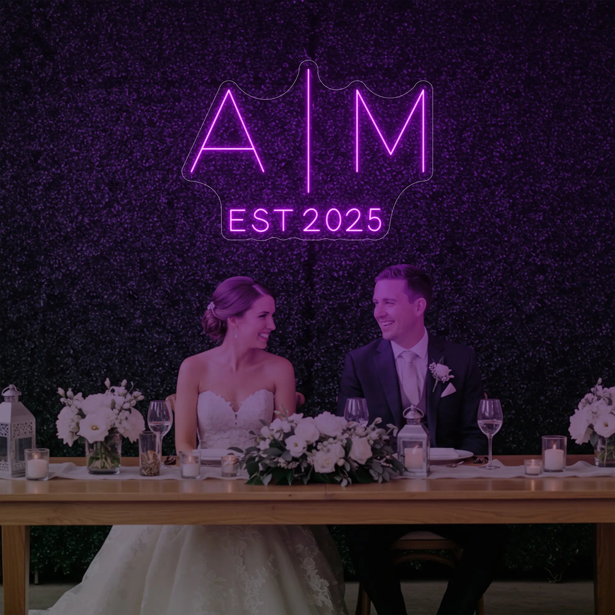 Wedding Initials Custom Neon Sign V4