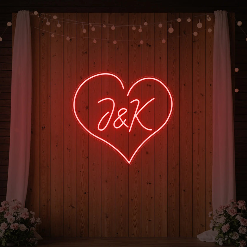 Wedding Initials Custom Neon Sign V5